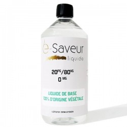 Base 20 PG/80 VG 0mg 500 ml/ 1L - e-Saveur