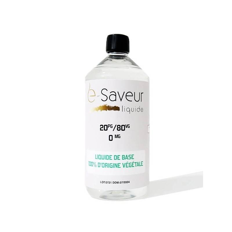 Base 20 PG/80 VG 0mg 500 ml/ 1L - e-Saveur